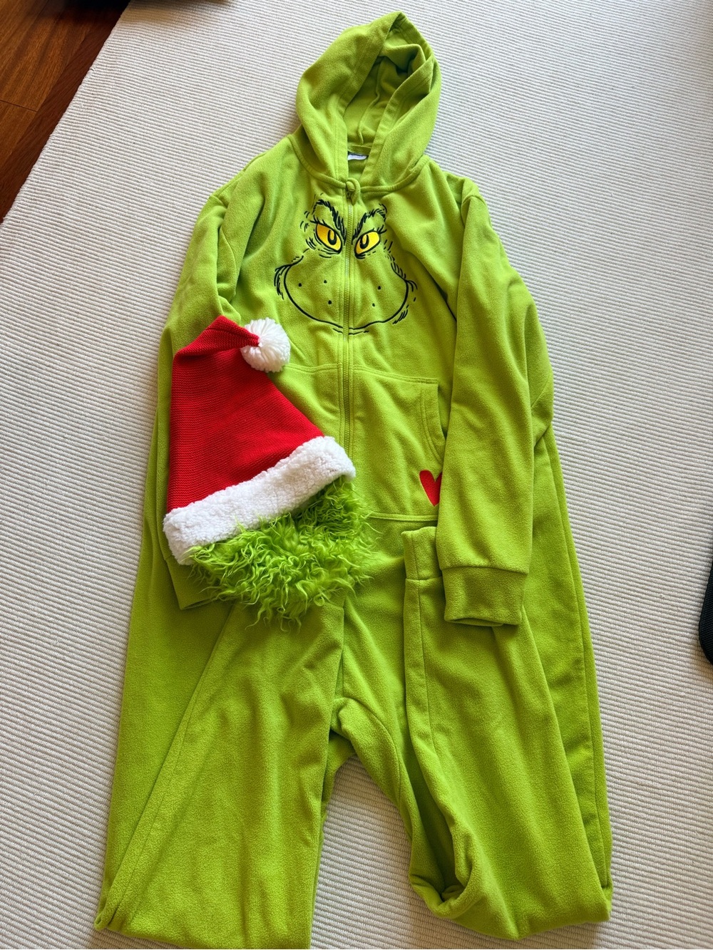 Hanna Andersson Grinch Lime Green Fleece Onesie